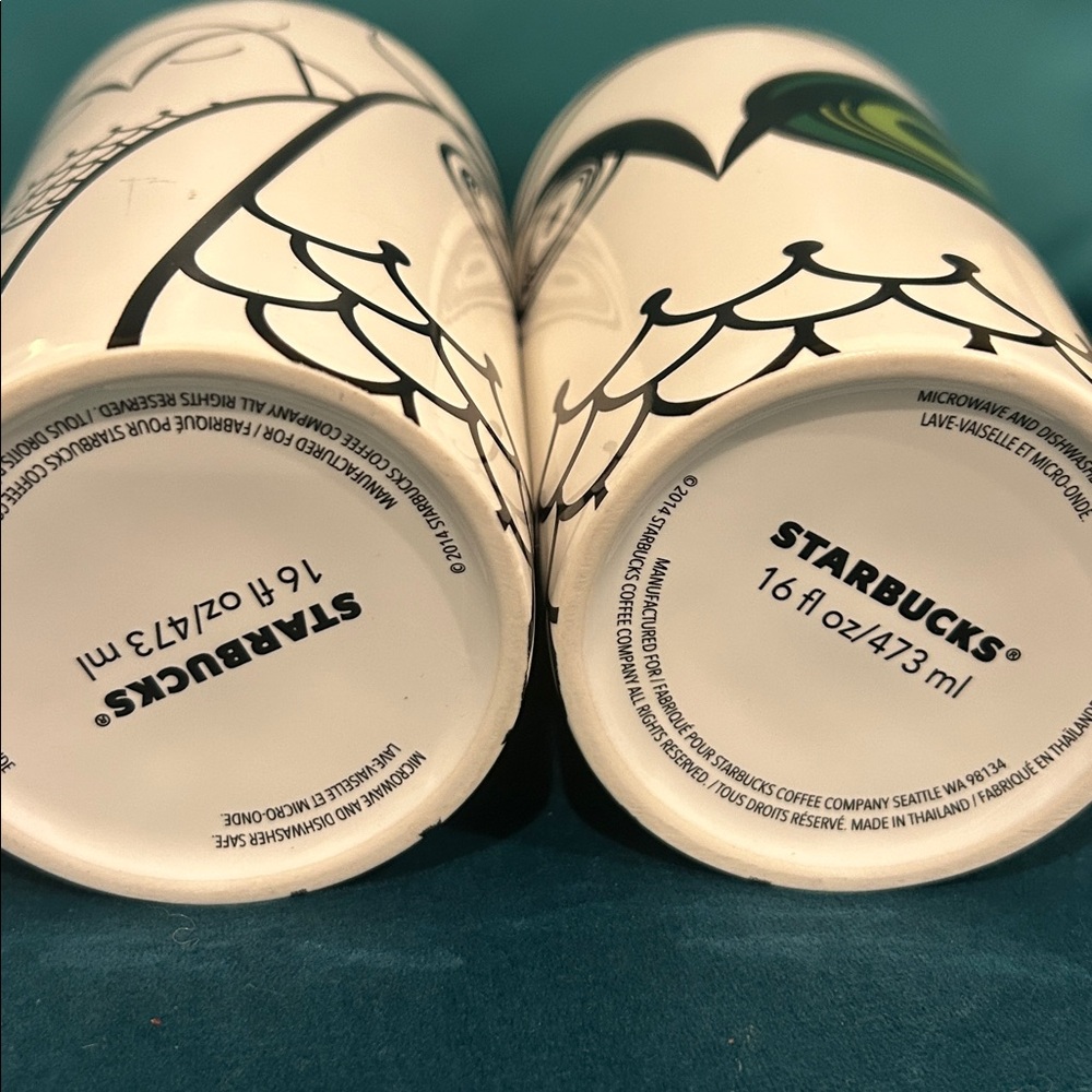 2014 STARBUCKS Retired Collectible Limited Edition Green Eye Owl coffee mug set! - Picture 5 of 5
